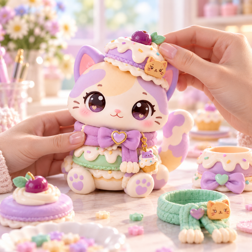 Sweetshop Kitty Dessert-Themed Doll with Styling Accessories