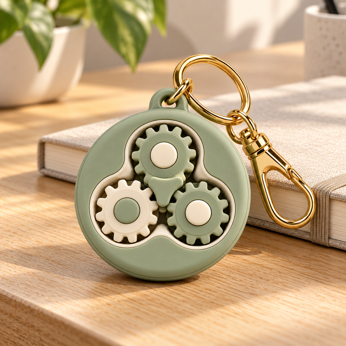 Sage Gear Fidget Keychain with Keyring & Clip