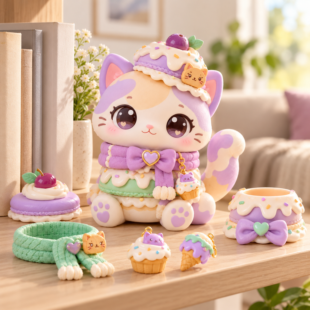 Sweetshop Kitty Dessert-Themed Doll with Styling Accessories