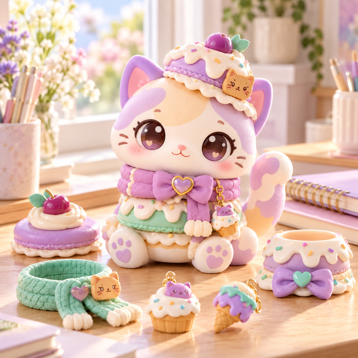 Sweetshop Kitty Dessert-Themed Doll with Styling Accessories