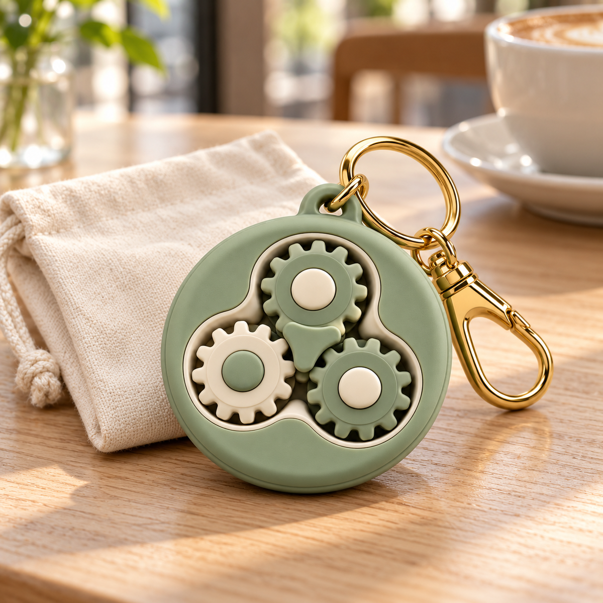 Sage Gear Fidget Keychain with Keyring & Clip