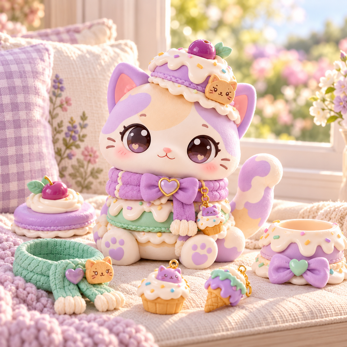 Sweetshop Kitty Dessert-Themed Doll with Styling Accessories
