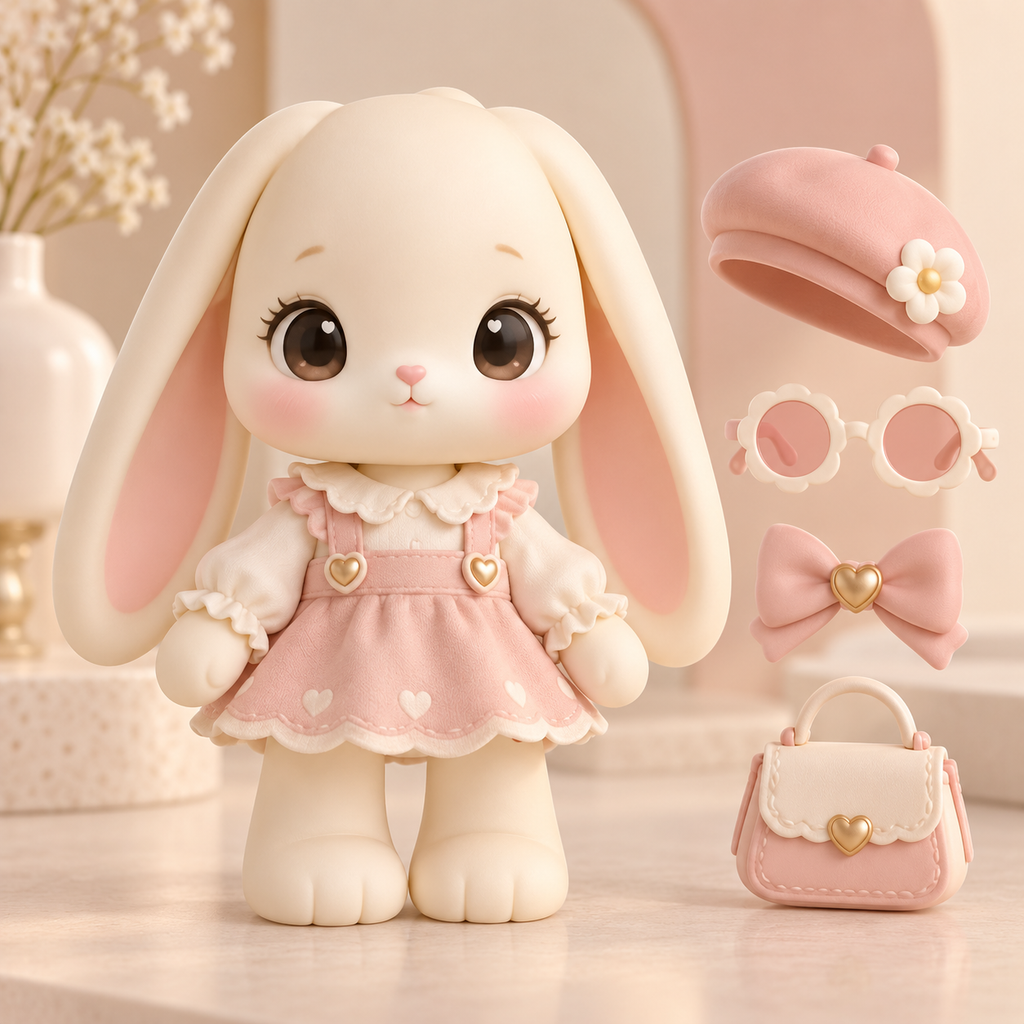 Blush Bunny Dress-Up Doll with Fashion Accessories