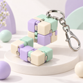 Pastel Fold Hinged Cube Fidget Keychain with Clip